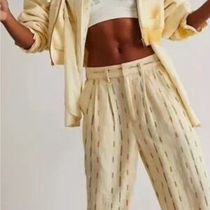 Women’s Beige Striped Chinos